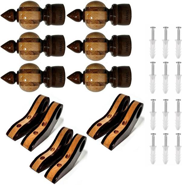 Paras Beige Curtain Knobs, Rod Rail Bracket, Curtain Hooks, Curtain Rods, Curtain Rings Metal