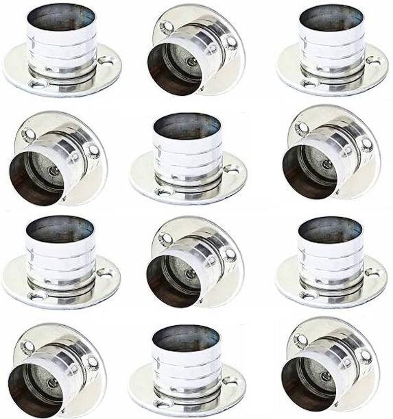 SACHAYU Silver Curtain Rods, Rod Rail Bracket Metal
