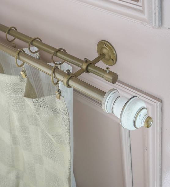 THE DECOR MART Beige Curtain Rods Metal