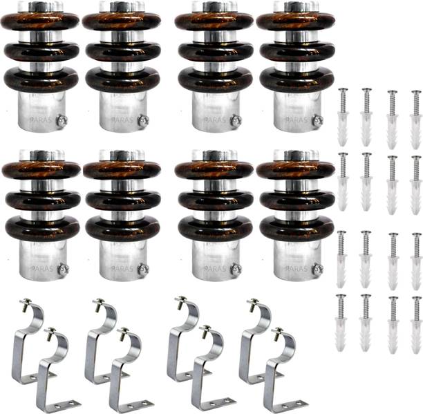 Paras Brown Curtain Knobs, Rod Rail Bracket, Curtain Hooks, Curtain Rods, Curtain Rings Metal