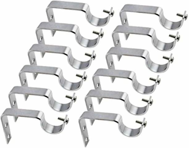 NRT Silver Curtain Hooks, Curtain Knobs, Curtain Rods, Rod Rail Bracket Metal