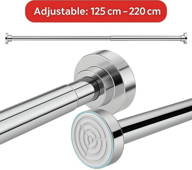 Herrlich Homes Silver Curtain Rods Metal