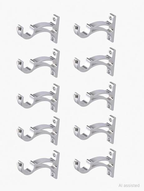 Robust Silver Curtain Hooks, Curtain Knobs, Curtain Rods, Rod Rail Bracket Metal