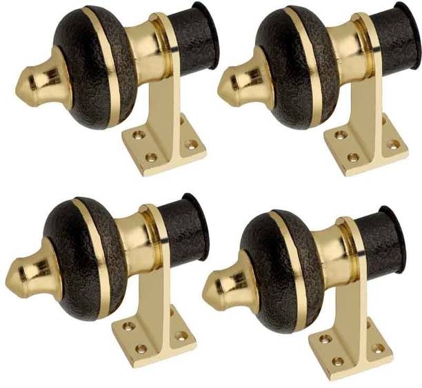GROWNIX Black Rod Rail Bracket, Curtain Hooks, Curtain Knobs, Curtain Rods Metal