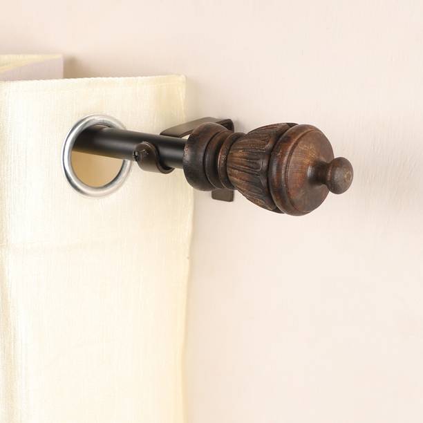 THE DECOR MART Black Curtain Rods Metal