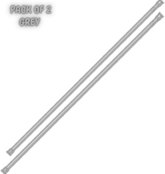 HomeCloud Grey Curtain Rods Metal