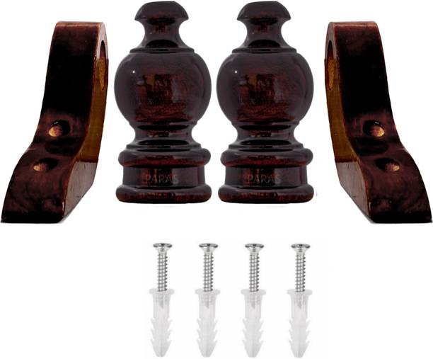 Paras Brown Curtain Knobs, Rod Rail Bracket, Curtain Hooks, Curtain Rods, Curtain Rings Metal