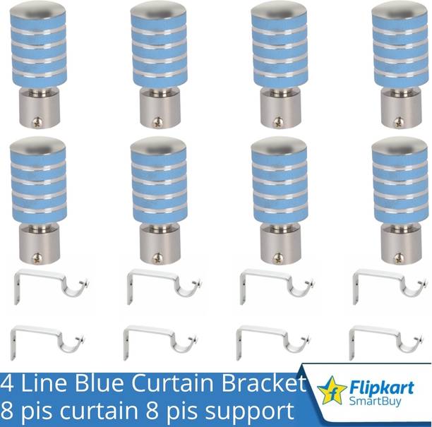 Flipkart SmartBuy Light Blue Curtain Knobs, Rod Rail Bracket Metal