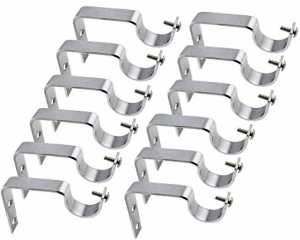 NRT Silver Curtain Hooks, Curtain Knobs, Curtain Rods, Rod Rail Bracket Metal