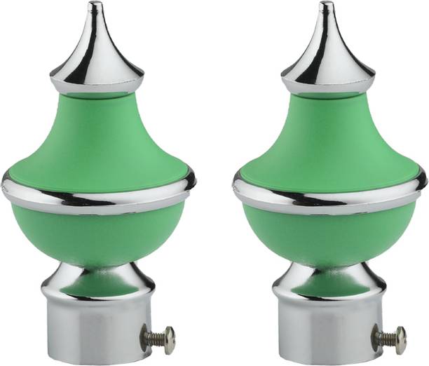Flipkart SmartBuy Green, Silver Rod Rail Bracket, Curtain Knobs, Curtain Hooks, Curtain Rods Metal