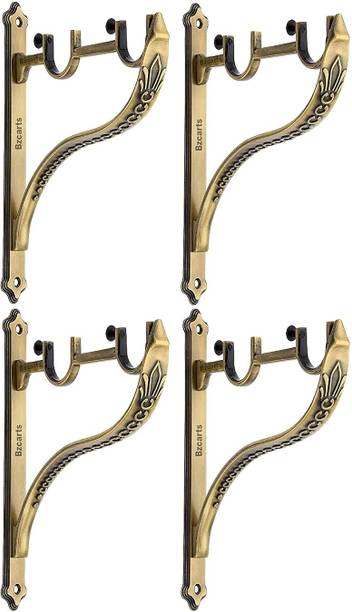 Bzcarts Brown Curtain Hooks, Curtain Knobs, Curtain Rings, Rod Rail Bracket, Curtain Rods Metal