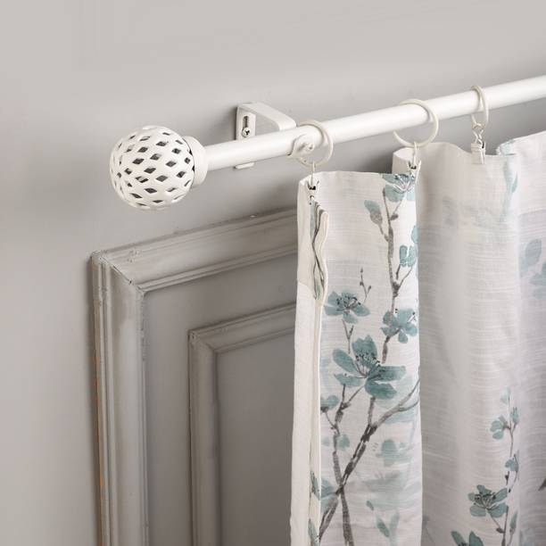 THE DECOR MART White Curtain Rods Metal