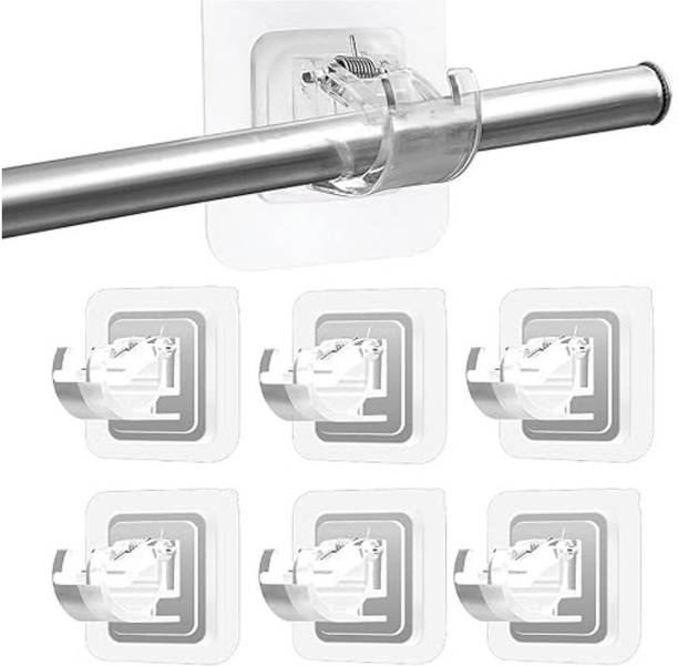 BRZONE Self Adhesive Curtain Rod Hook | No Drill Curtain Hangers for Bathroom Shower Curtain Hook