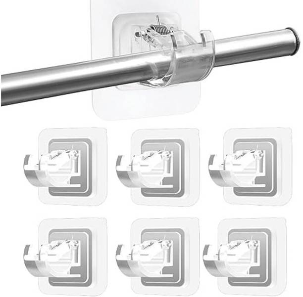 BRZONE Self Adhesive Curtain Rod Hook | No Drill Curtain Hangers for Bathroom Shower Curtain Hook