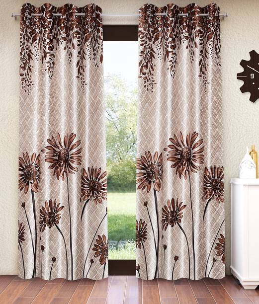 Home Sizzler 213 cm (7 ft) Polyester Semi Transparent Door Curtain (Pack Of 2)