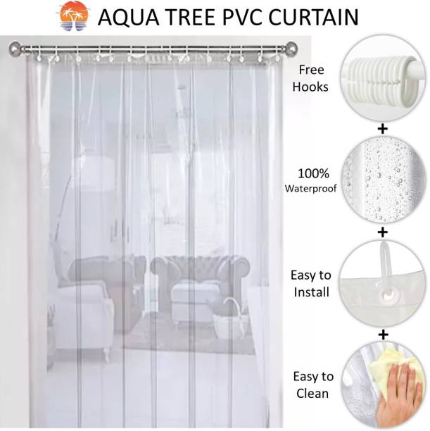 Aqua Tree 243.84 cm (8 ft) PVC Transparent Door Curtain Single Curtain