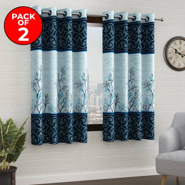 Story@home 152 cm (5 ft) Window Polyester Semi Transparent Curtain (Pack Of 2)