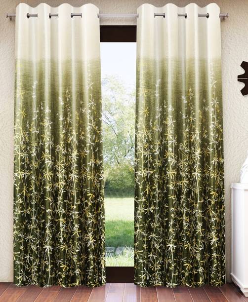 Home Sizzler 213 cm (7 ft) Door Polyester Semi Transparent Curtain (Pack Of 2)