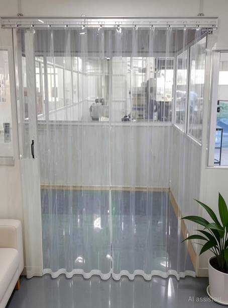 UNFOLD HAPPINESS 214 cm (7 ft) Door PVC Transparent Curtain Single Curtain