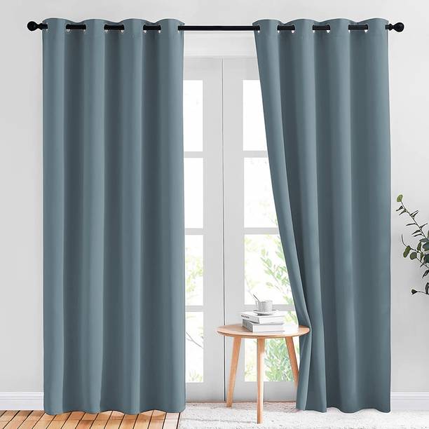 MISTIVA 274 cm (9 ft) Polyester Room Darkening Long Door Curtain (Pack Of 2)