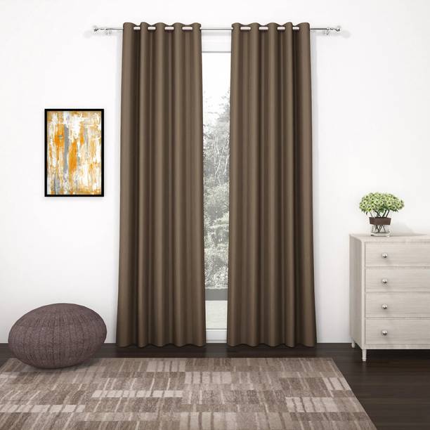 Story@home 215 cm (7 ft) Door Polyester, Silk Blackout Curtain Single Curtain