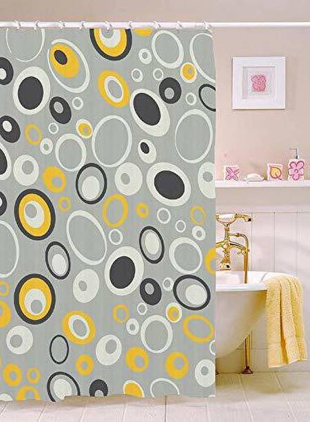 Sunrise 180 cm (6 ft) Polyester Semi Transparent Shower Curtain Single Curtain