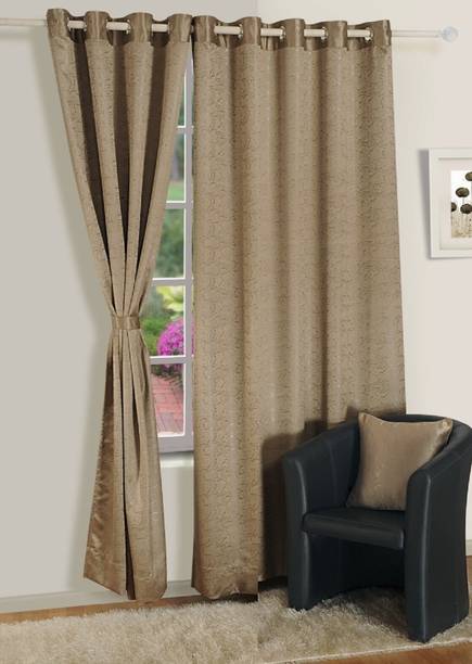 SWAYAM 152 cm (5 ft) Window Jacquard Blackout Curtain (Pack Of 2)