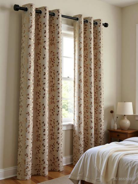 Home Spark 152 cm (5 ft) Window Velvet Room Darkening Curtain (Pack Of 2)