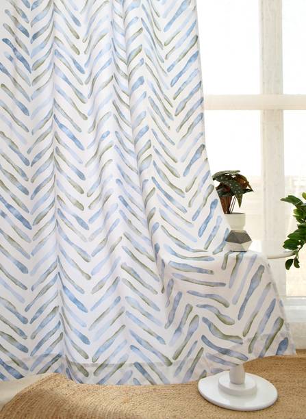 Tranquebar Curtain Co. 213 cm (7 ft) Door Cotton Room Darkening Curtain (Pack Of 2)