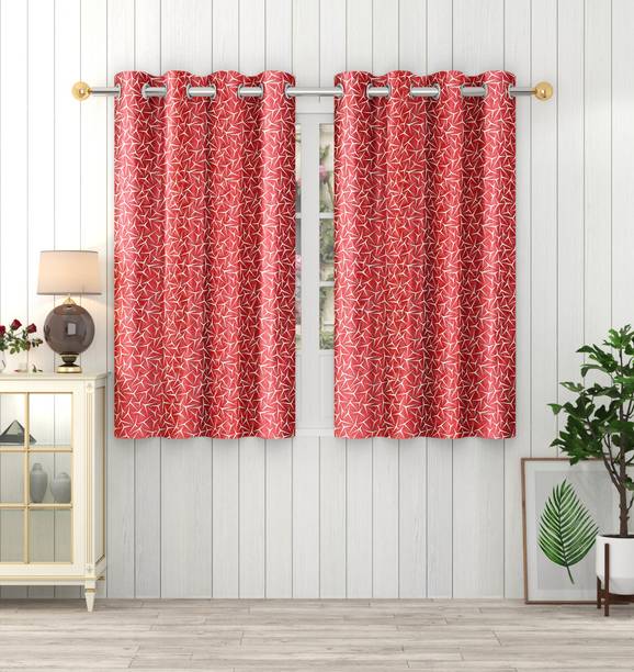Panipat Textile Hub 152 cm (5 ft) Window Polyester Room Darkening Curtain (Pack Of 2)