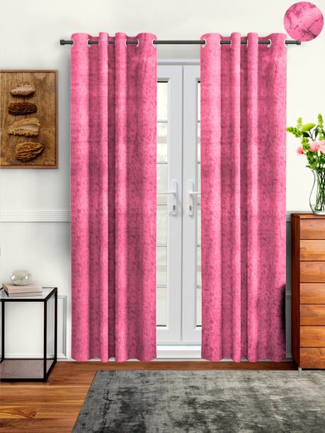 Cortina 210 cm (7 ft) Door Velvet Room Darkening Curtain (Pack Of 2)
