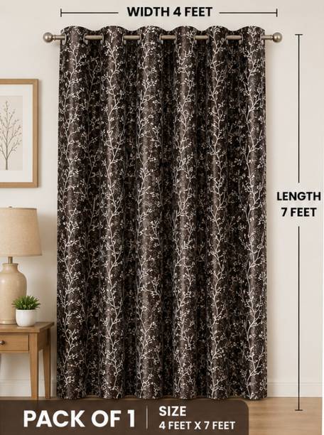 PriVish Creations 213 cm (7 ft) Door Polyester Semi Transparent Curtain Single Curtain