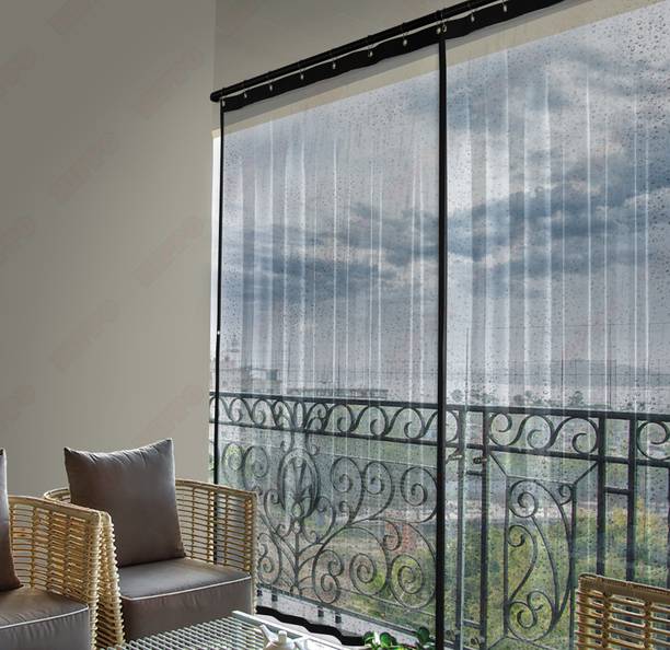 Hippo 304.8 cm (10 ft) Long Door PVC Transparent Curtain (Pack Of 2)