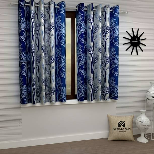 Adimanav 152.4 cm (5 ft) Window Polyester Semi Transparent Curtain (Pack Of 2)
