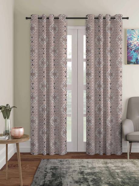 ROMEE 274 cm (9 ft) Jacquard Room Darkening Long Door Curtain (Pack Of 2)