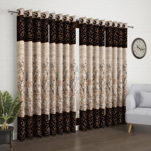 Story@home 215 cm (7 ft) Polyester Semi Transparent Door Curtain (Pack Of 4)