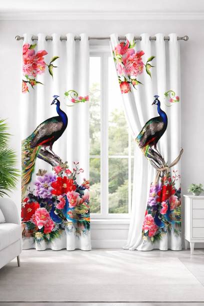 PCSCURTAINS 213 cm (7 ft) Door Polycotton Room Darkening Curtain Single Curtain