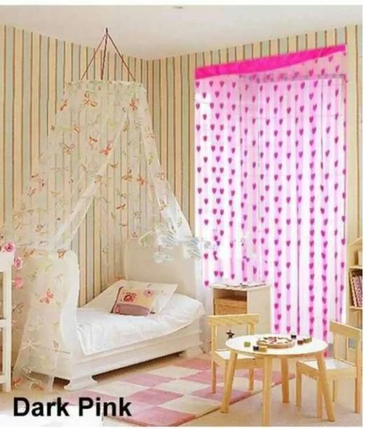 NIKITA ENTERPRISE 213 cm (7 ft) Polyester Semi Transparent Door Curtain (Pack Of 2)