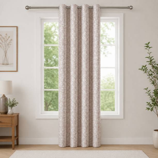 VRINDAKUL 244 cm (8 ft) Window Polyester Blackout Curtain Single Curtain