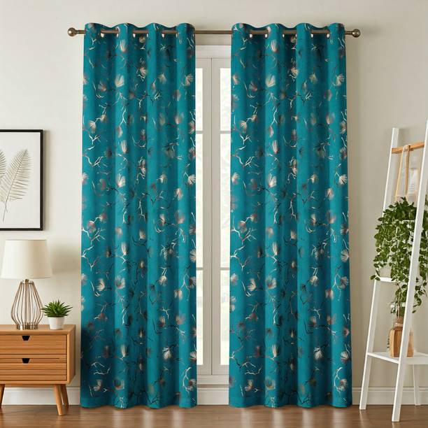 Hanu Craft 213 cm (7 ft) Door Velvet Room Darkening Curtain (Pack Of 2)