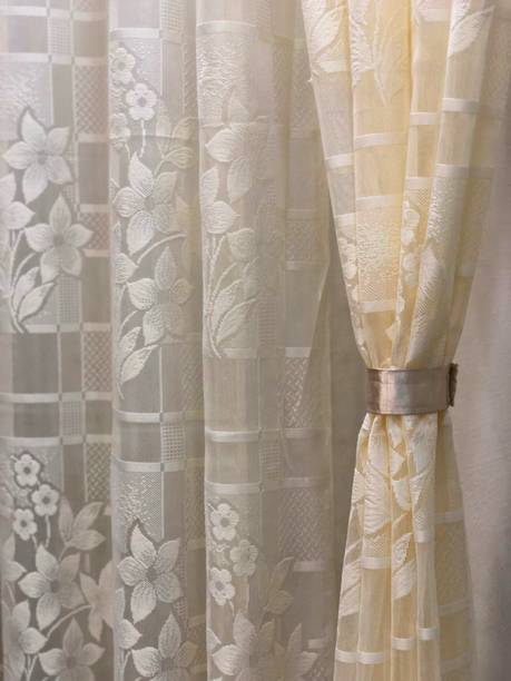 SR Collection 213 cm (7 ft) Door Net Semi Transparent Curtain (Pack Of 2)