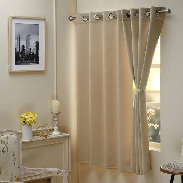 CARLTON LONDON 210 cm (7 ft) Door Polyester Blackout Curtain (Pack Of 2)
