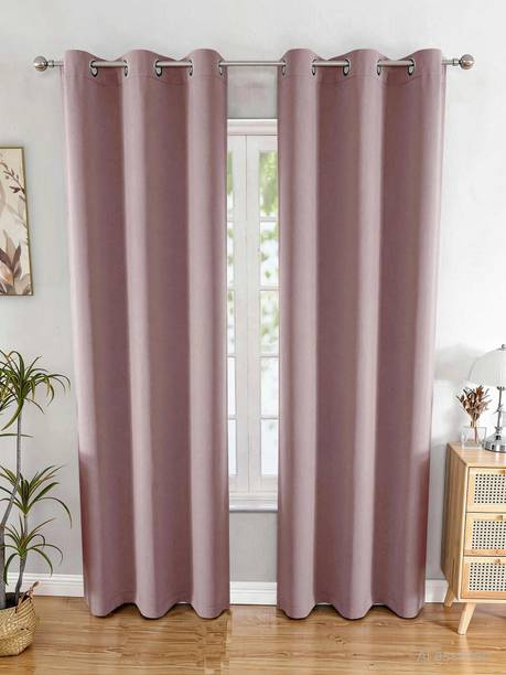 HOMEMONDE 243.86 cm (8 ft) Shower Polyester Blackout Curtain (Pack Of 2)
