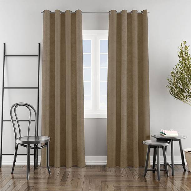 HOMEMONDE 152.4 cm (5 ft) Window Velvet Room Darkening Curtain (Pack Of 2)