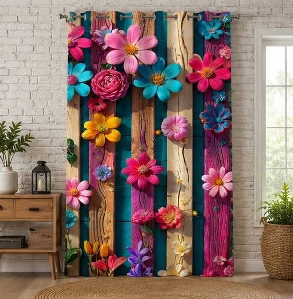 Vistaara Homes 214 cm (7 ft) Door Polyester Room Darkening Curtain Single Curtain