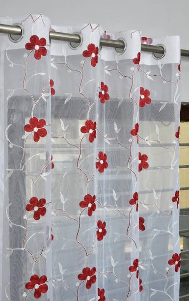 Electro Decor 213.36 cm (7 ft) Door Polyester Transparent Curtain Single Curtain