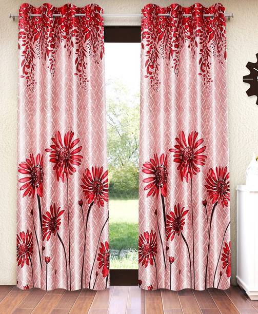 Home Sizzler 213 cm (7 ft) Polyester Semi Transparent Door Curtain (Pack Of 2)