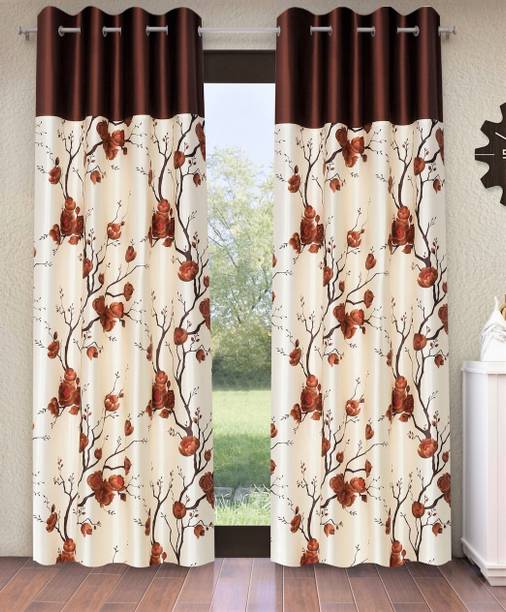 Fashion String 274 cm (9 ft) Polyester Semi Transparent Long Door Curtain (Pack Of 2)