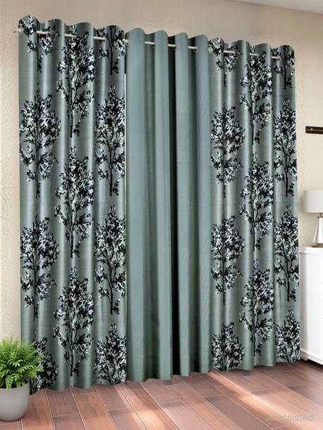 Fashion String 213 cm (7 ft) Door Polyester Semi Transparent Curtain (Pack Of 3)