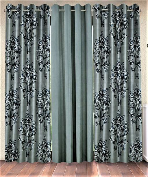 Fashion String 213 cm (7 ft) Polyester Semi Transparent Door Curtain (Pack Of 3)